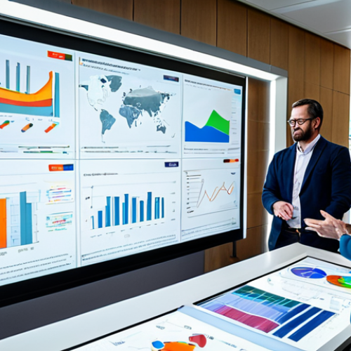 A diverse team of professional social impact researchers, fully clothed in modest business attire, gathered around a large interactive holographic display in a modern, well-lit data analysis center. The display shows a seamless fusion of quantitative data visualizations like dynamic charts and graphs, alongside flowing, abstract visual representations of positive human stories and community impact. They are pointing and discussing, demonstrating collaborative analysis. Perfect anatomy, correct proportions, natural pose, well-formed hands, proper finger count, natural body proportions, professional photography, high quality, safe for work, appropriate content, family-friendly.